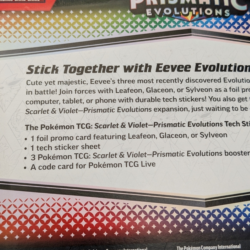 💎 Prismatic Evolutions 💎 Tech Sticker Collection Full Set of 3 - Pokemon Cards - Picture 8 of 12